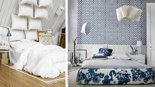 Muurdecoratie achter het bed Muurdecoratie achter het bed
