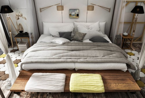 Nonchalante onafgemaakte slaapkamer ontwerpen Nonchalante onafgemaakte slaapkamer ontwerpen