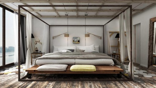Nonchalante onafgemaakte slaapkamer ontwerpen Nonchalante onafgemaakte slaapkamer ontwerpen