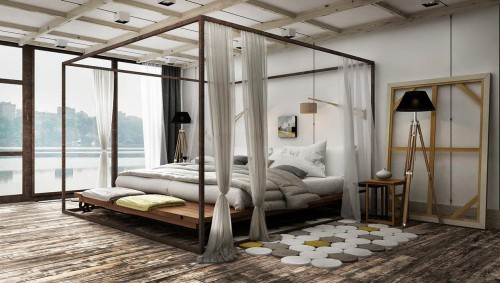 Nonchalante onafgemaakte slaapkamer ontwerpen Nonchalante onafgemaakte slaapkamer ontwerpen