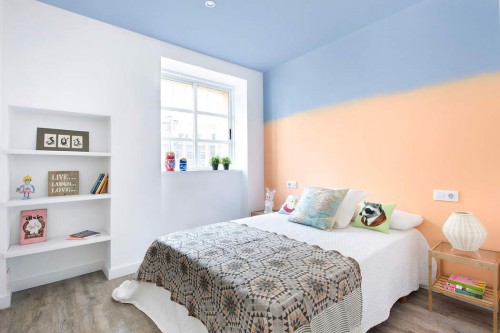 Ombre muur in Spaanse slaapkamer Ombre muur in Spaanse slaapkamer