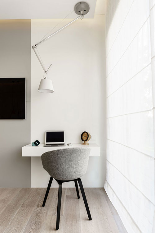 Scandinavische slaapkamer met Italiaanse bijdrage Scandinavische slaapkamer met Italiaanse bijdrage
