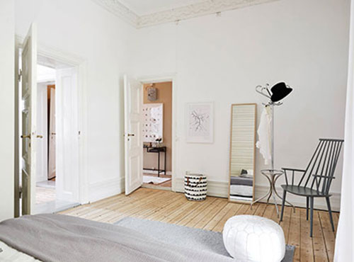 Scandinavische slaapkamer met authentieke details Scandinavische slaapkamer met authentieke details