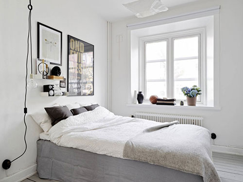 Scandinavische woonkamer met eenvoudige inrichting Scandinavische woonkamer met eenvoudige inrichting