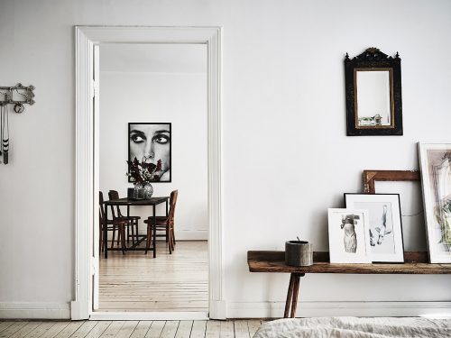Scandinavische slaapkamer in bohemian vintage stijl Scandinavische slaapkamer in bohemian vintage stijl