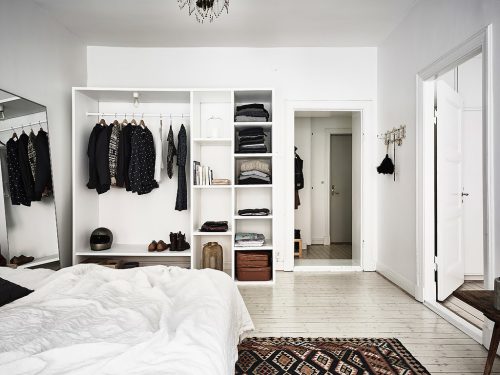 Scandinavische slaapkamer in bohemian vintage stijl Scandinavische slaapkamer in bohemian vintage stijl