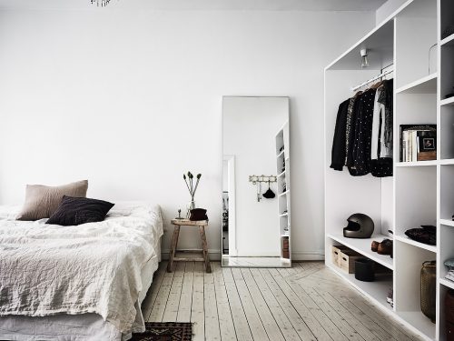 Scandinavische slaapkamer in bohemian vintage stijl Scandinavische slaapkamer in bohemian vintage stijl