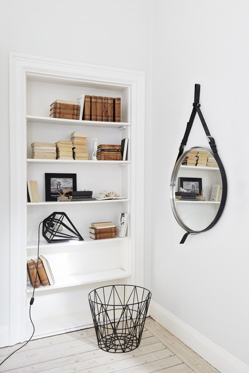 Scandinavische slaapkamer met mooi behang Scandinavische slaapkamer met mooi behang