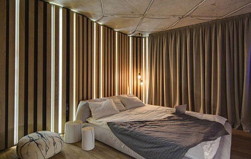 Sfeervolle minimalistische slaapkamer
