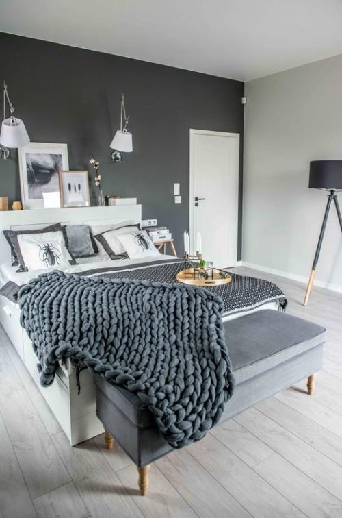 Slaapkamer in Polen met een Scandinavisch tintje Slaapkamer in Polen met een Scandinavisch tintje
