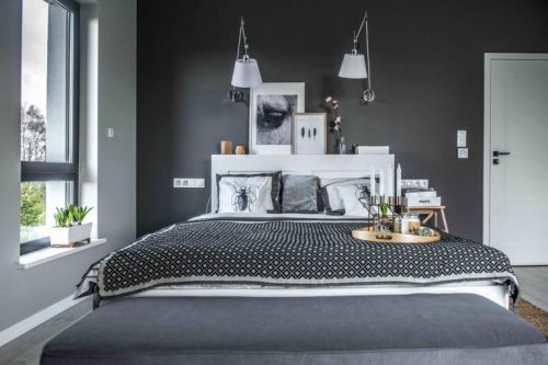 Slaapkamer in Polen met een Scandinavisch tintje Slaapkamer in Polen met een Scandinavisch tintje