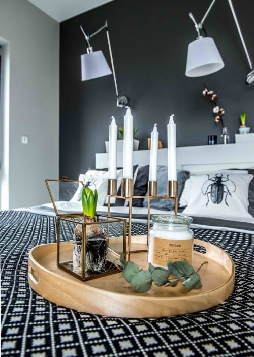 Slaapkamer in Polen met een Scandinavisch tintje Slaapkamer in Polen met een Scandinavisch tintje