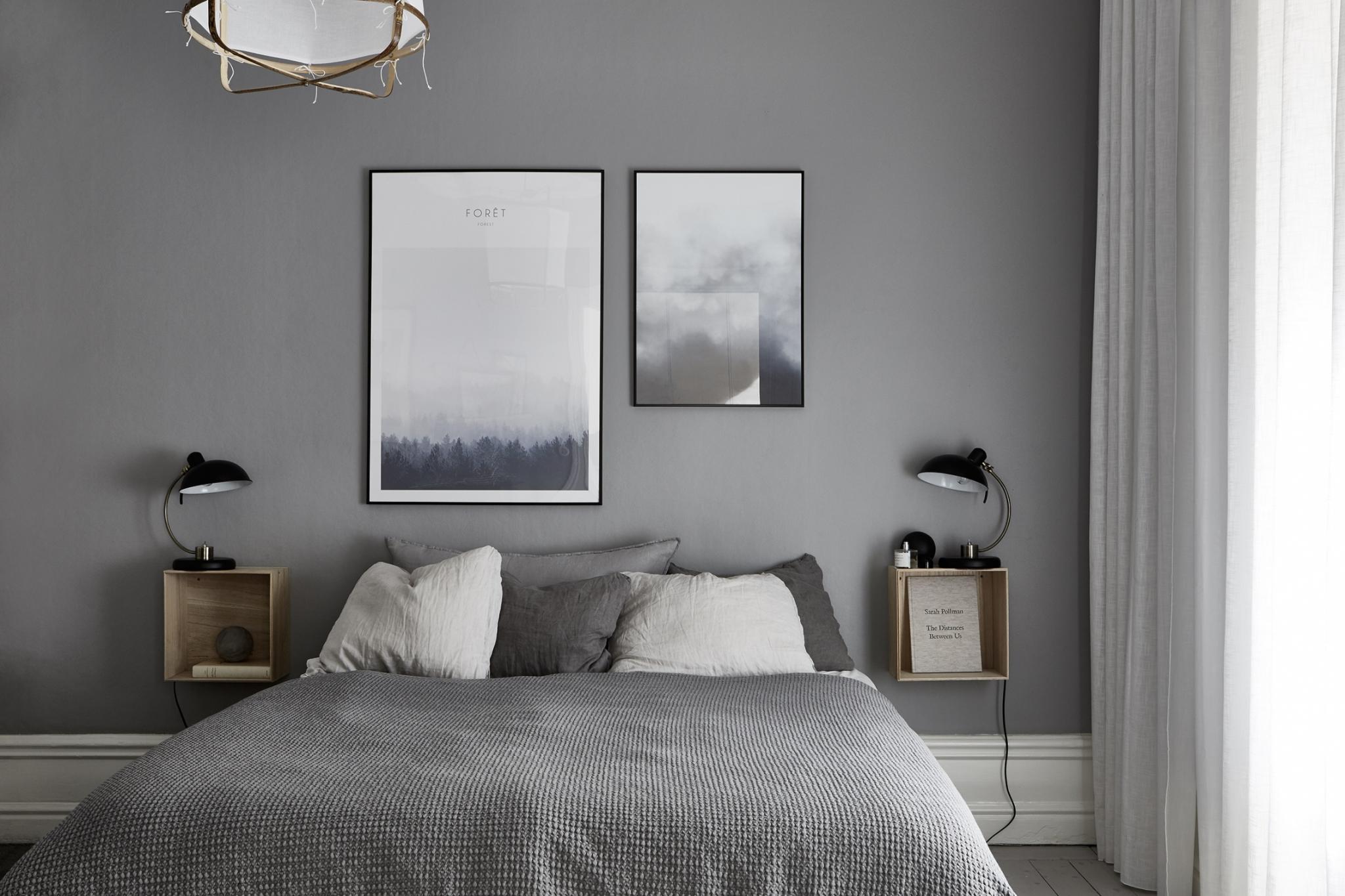Slaapkamer met een kalme natuurlijke neutrale kleurenpalet Slaapkamer met een kalme natuurlijke neutrale kleurenpalet
