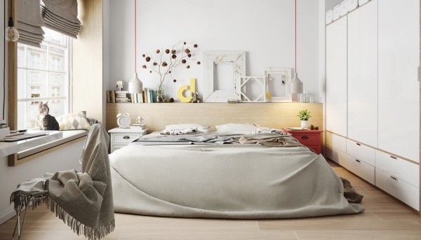 Slaapkamer met grote wand werkplek Slaapkamer met grote wand werkplek
