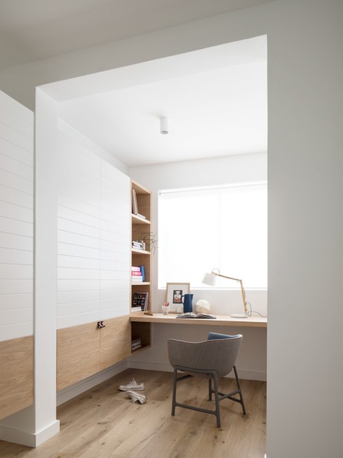 Slaapkamer met kantoorinrichting Slaapkamer met kantoorinrichting