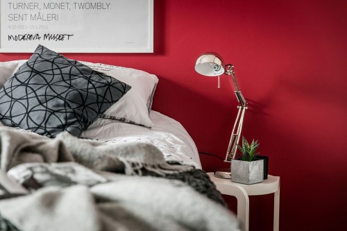 Slaapkamer met rode muren Slaapkamer met rode muren