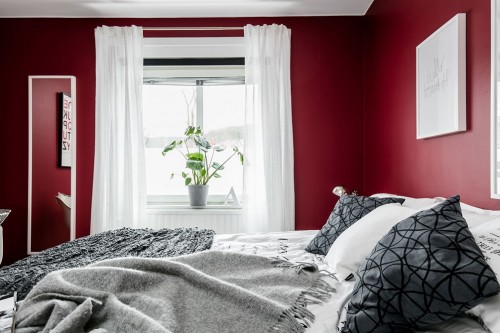 Slaapkamer met rode muren Slaapkamer met rode muren