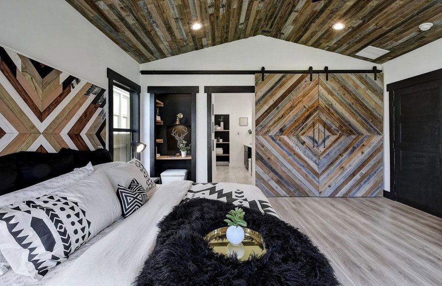 Slaapkamer met sloophout Slaapkamer met sloophout