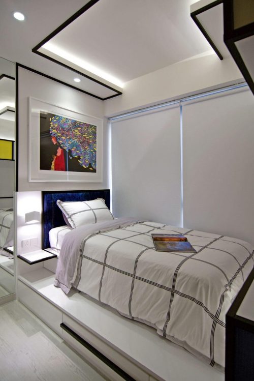 Slaapkamer met Mondriaan als thema