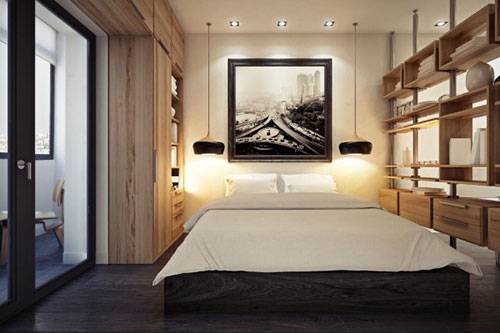 Slaapkamer ontwerp naast keuken Slaapkamer ontwerp naast keuken