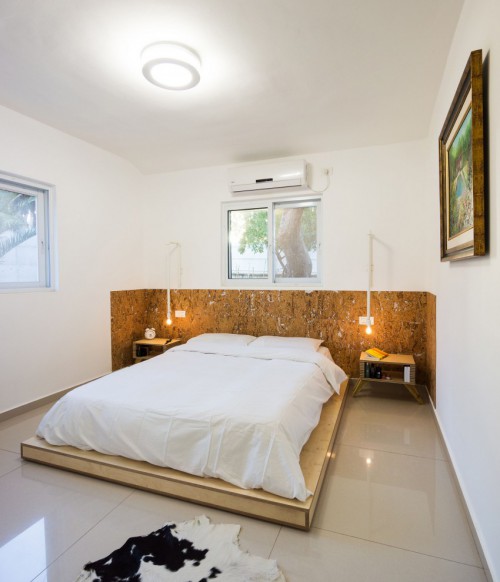 Slaapkamer met OSB behang Slaapkamer met OSB behang