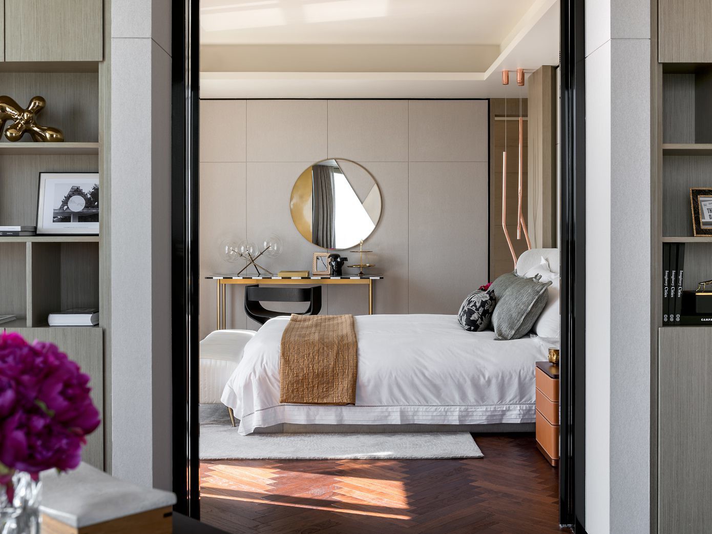 Slaapkamer van een luxe penthouse appartement uit China Slaapkamer van een luxe penthouse appartement uit China