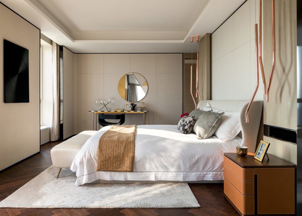 Slaapkamer van een luxe penthouse appartement uit China Slaapkamer van een luxe penthouse appartement uit China