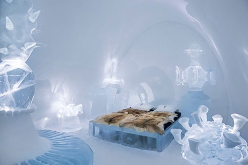 Slaapkamers van het Icehotel Slaapkamers van het Icehotel
