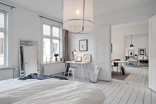 Stijlvolle Zweedse witte slaapkamer Stijlvolle Zweedse witte slaapkamer