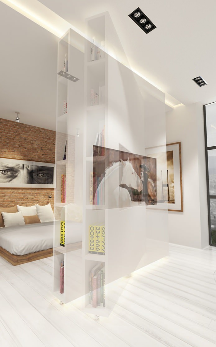 Stoere open loft woonkamer met een unieke scheidingswand Stoere open loft woonkamer met een unieke scheidingswand