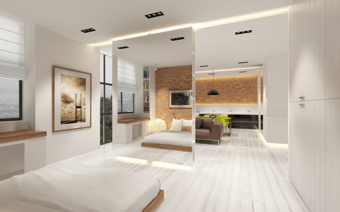 Stoere open loft woonkamer met een unieke scheidingswand Stoere open loft woonkamer met een unieke scheidingswand
