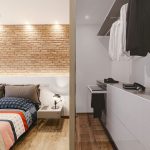 Stoere slaapkamer met een luxe compacte inloopkast