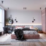 Stoere slaapkamer met roze en blauw