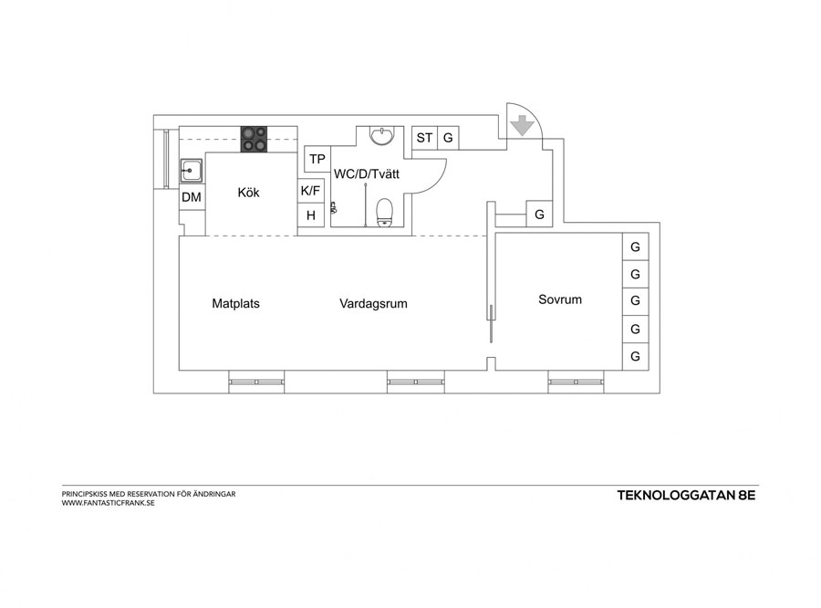 Strak afgewerkte slaapkamer met inbouwkast over de gehele breedte Strak afgewerkte slaapkamer met inbouwkast over de gehele breedte