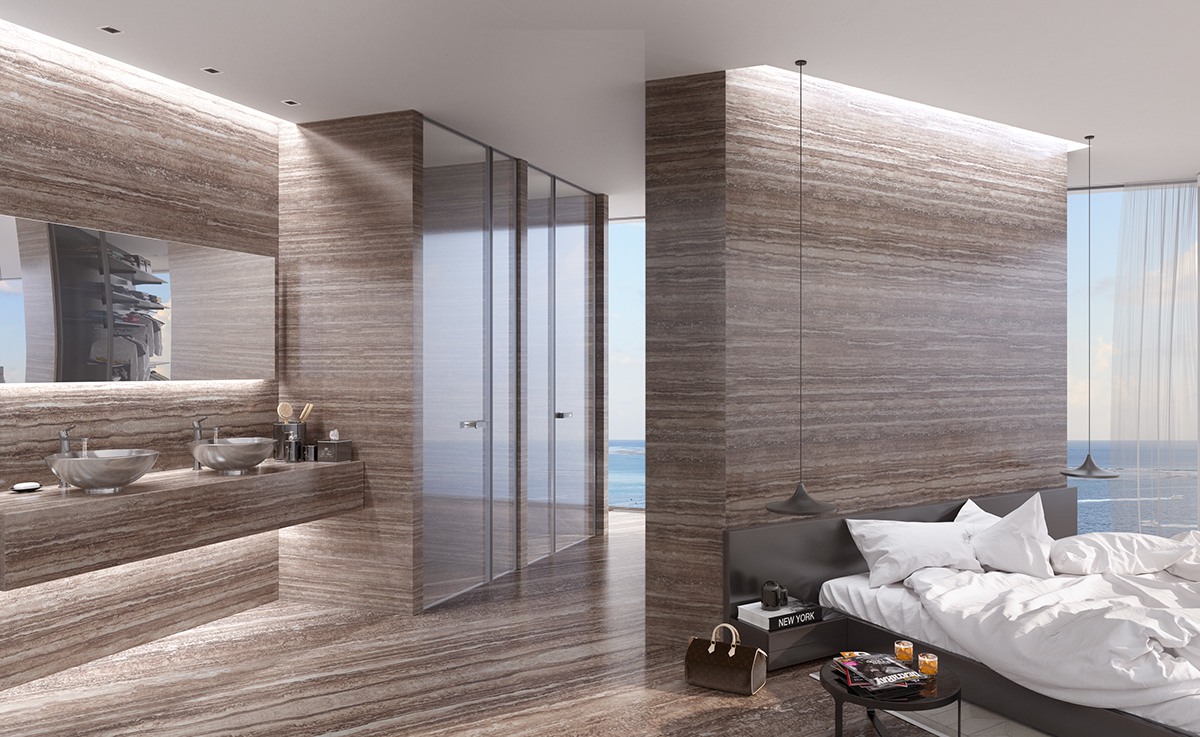 Super luxe slaapkamer van resort aan de Egeïsche Zee in Griekenland Super luxe slaapkamer van resort aan de Egeïsche Zee in Griekenland