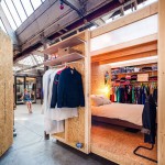 Tijdelijke slaapkamer in voormalig textielfabriek