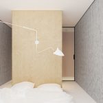 Slaapkamer met inloopkast in een klein appartement van 35m2