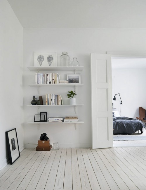 Verkoopstyling in Scandinavische slaapkamer Verkoopstyling in Scandinavische slaapkamer