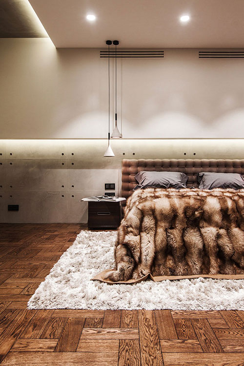 Warme slaapkamer met industrieel tintje Warme slaapkamer met industrieel tintje