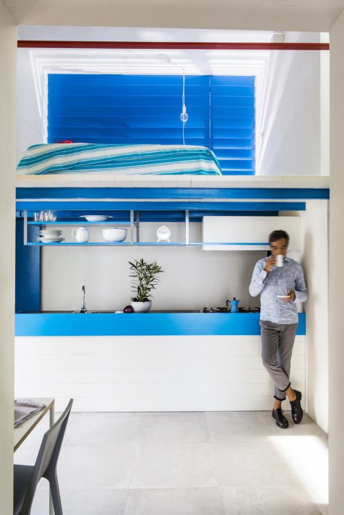 Witte blauwe slaapkamer in vide Witte blauwe slaapkamer in vide