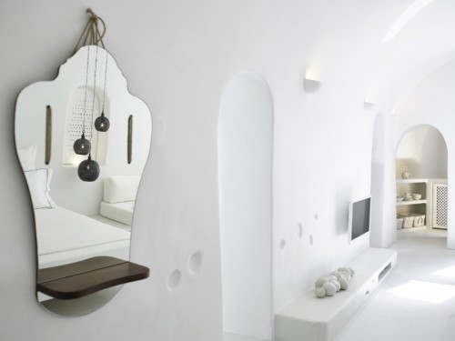 Witte slaapkamer in Santorini door Patsios architecten
